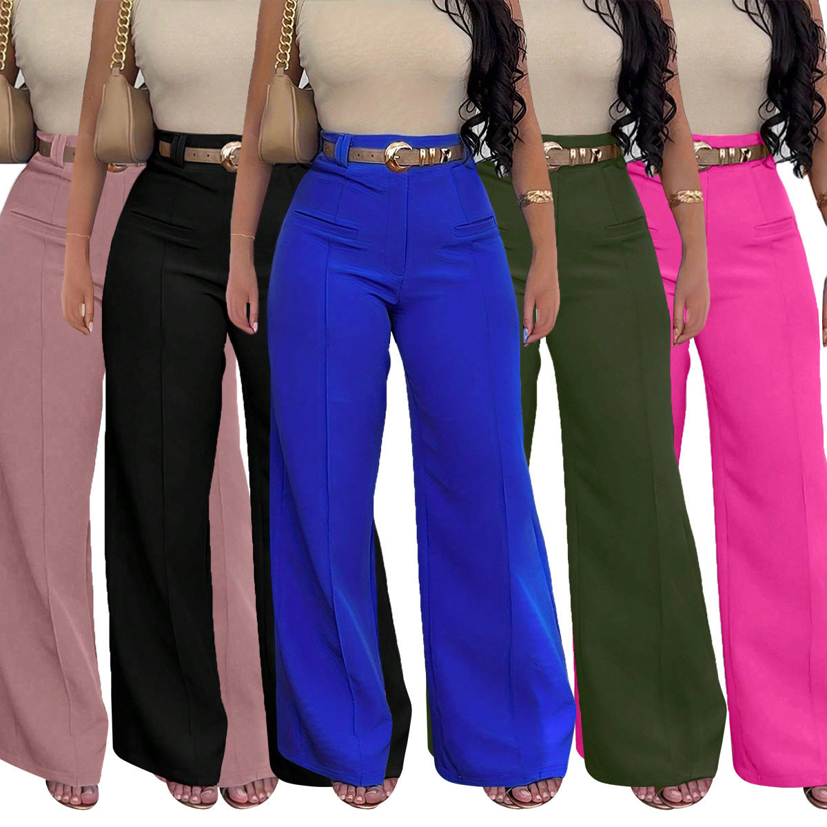 👖 Pantalon Décontracté Femme – Taille Élastique Sans Ceinture | XL-Charmes