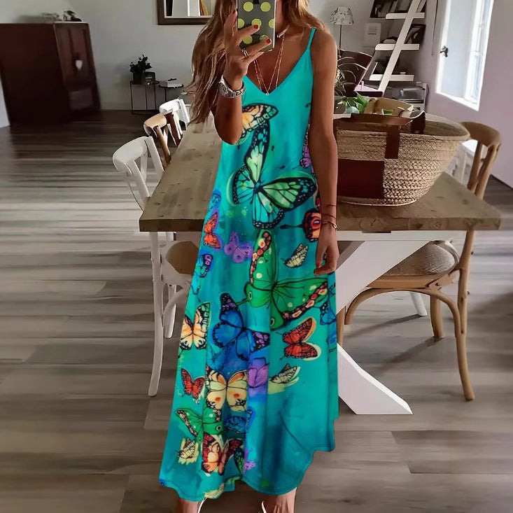 👗 Robe Bretelles Femme – Imprimé Estival Fluide | XL-Charmes