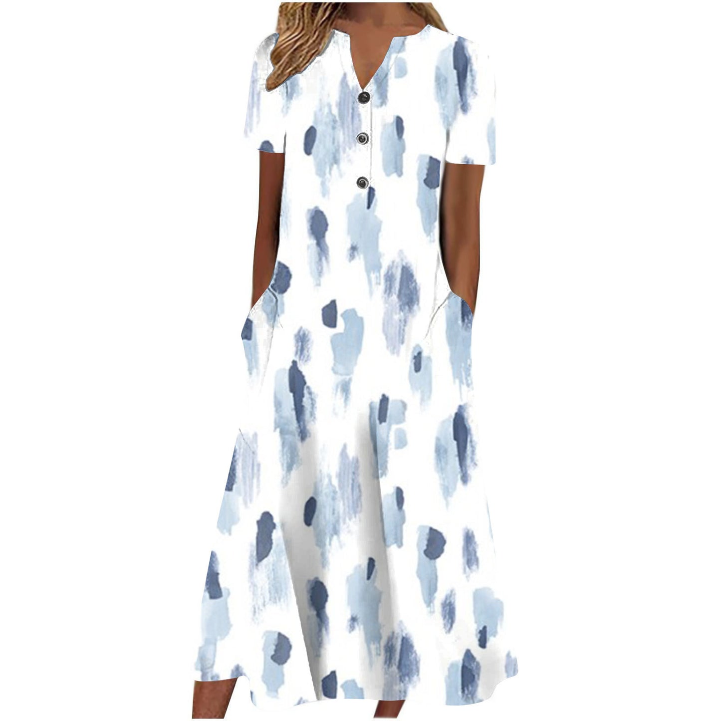 👗 Robe Été Midi Décontractée avec Poches – Manches Courtes ou Longues | XL-Charmes