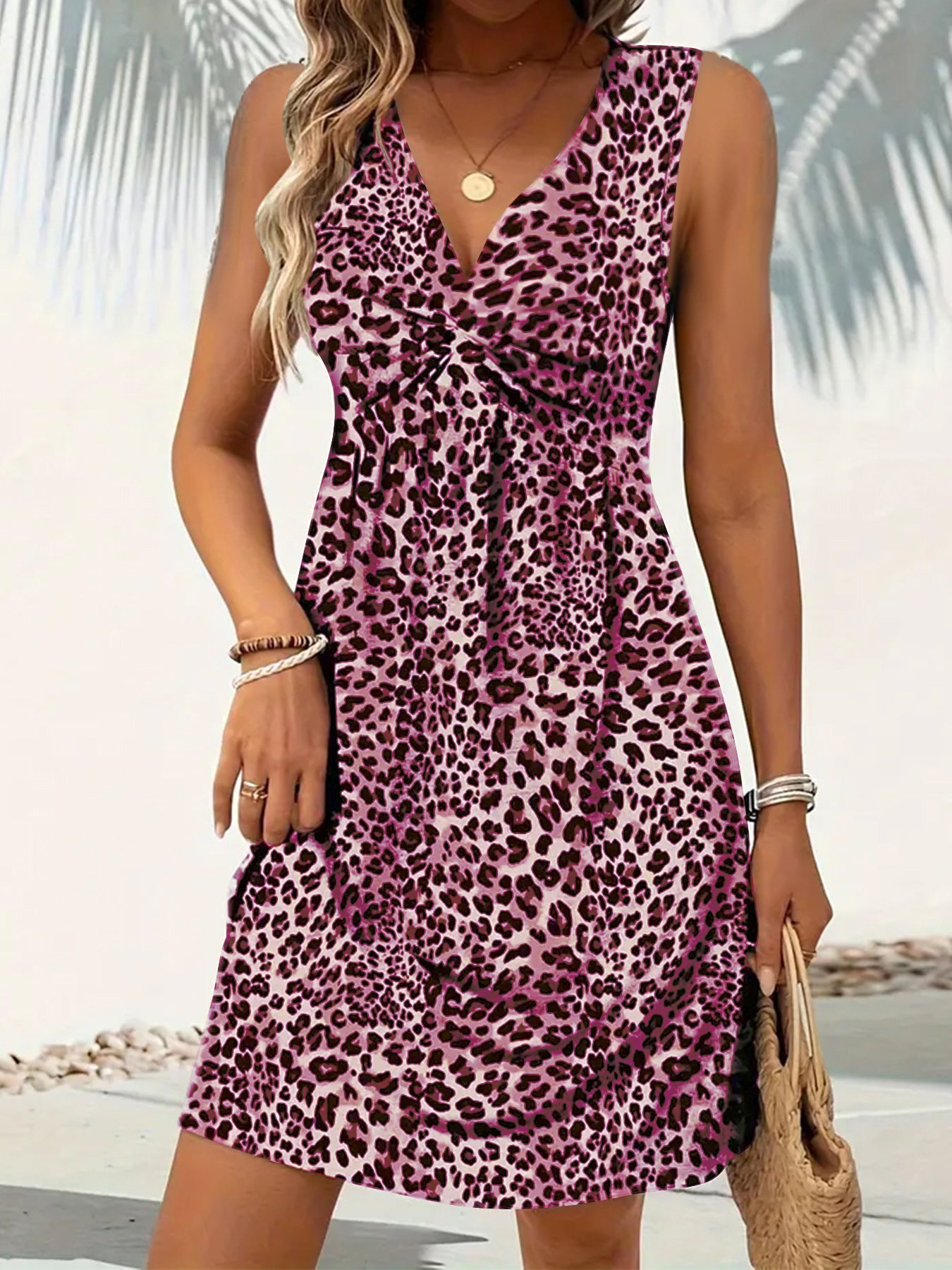🐆 Robe Léopard Torsadée Femme – Style Décontracté Chic | XL-Charmes