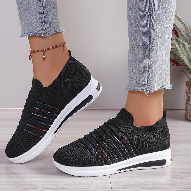 👟 Chaussures Décontractés Flyknit Femme – Grande Taille Respirante | XL-Charmes