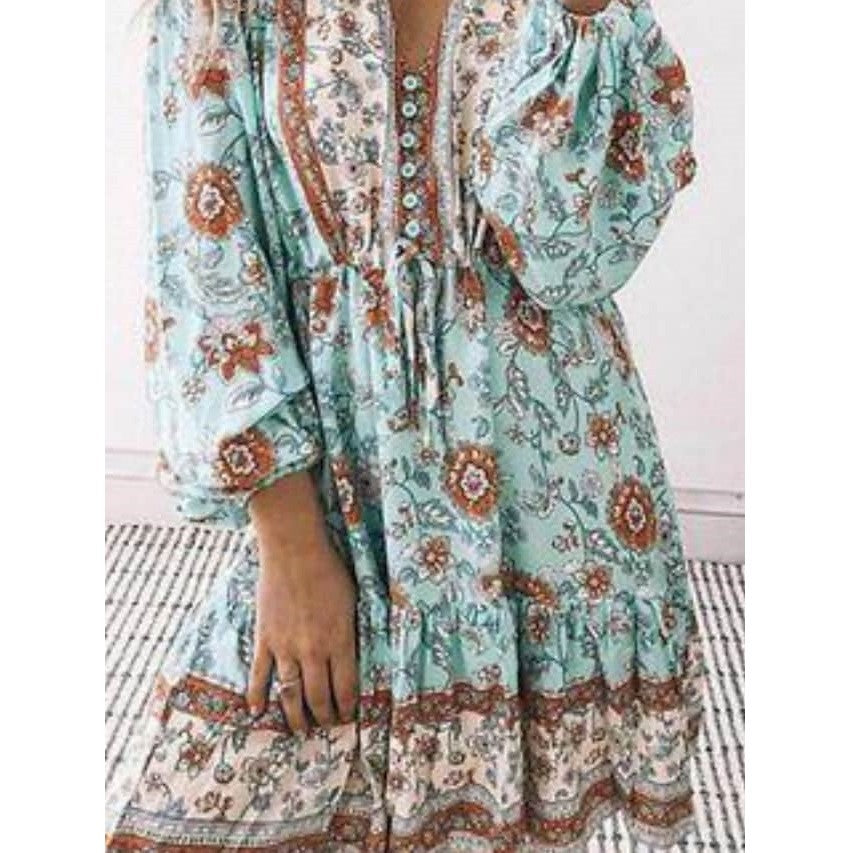 👗 Robe Bohème Taille Haute Femme – Trapèze en Rayonne | XL-Charmes