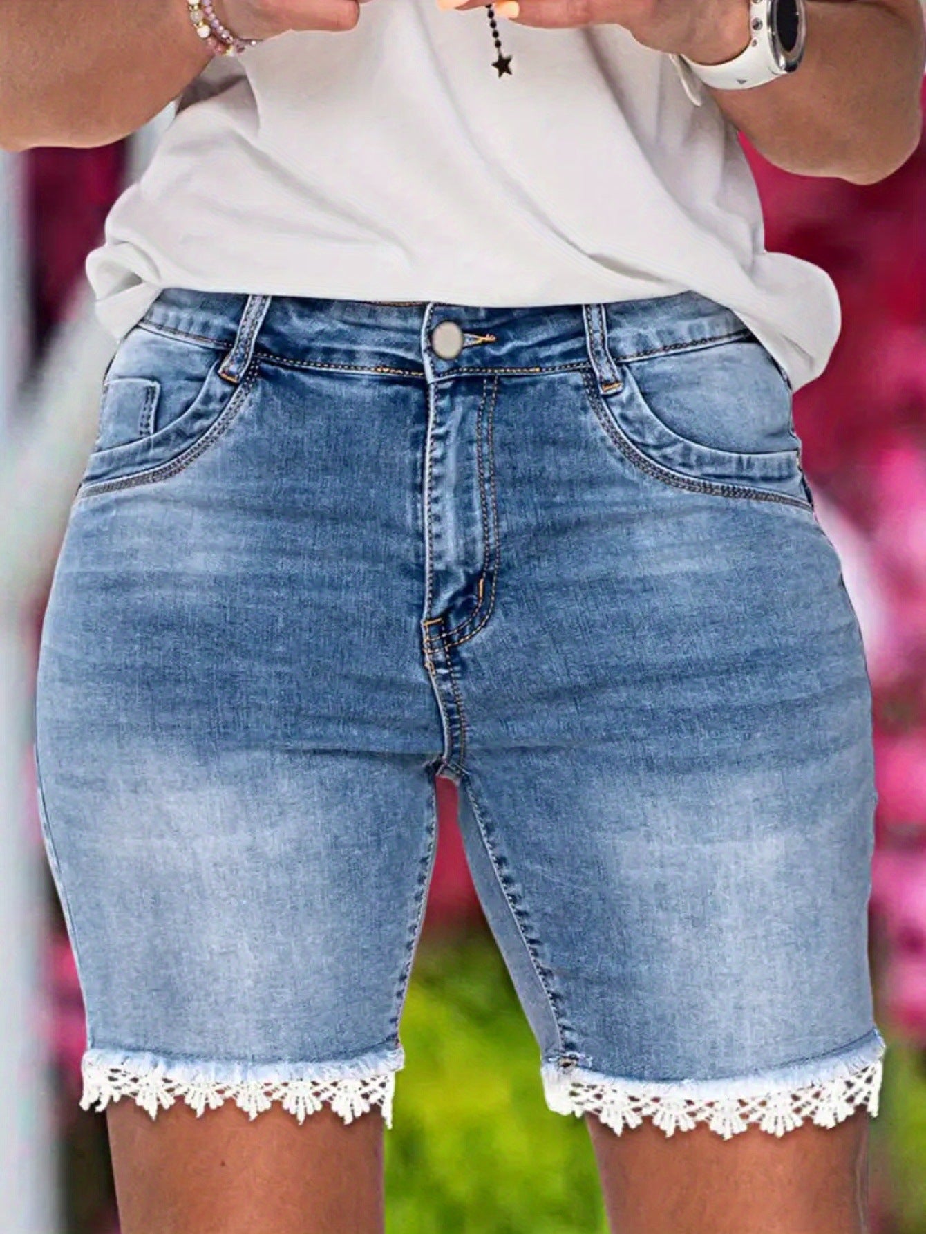 🩳 Short Jean Bleu Clair Femme – Taille Haute Chic | XL-Charmes