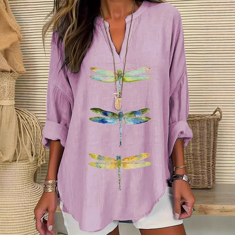 👚 Haut Long Femme – Col V Montant & Manches Longues | XL-Charmes