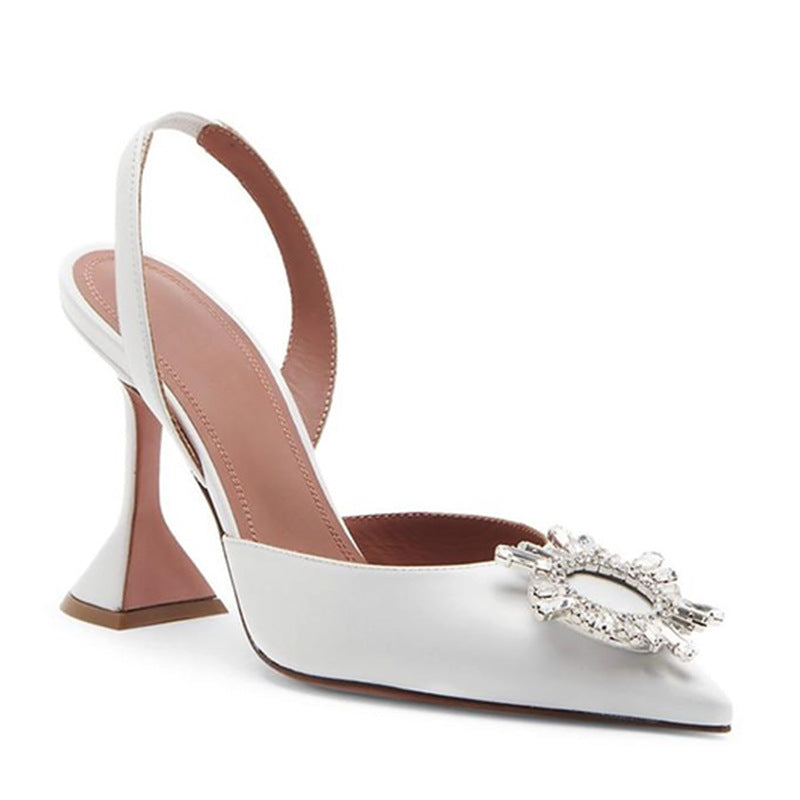 👠 Chaussures Baotou Rosées – Talons & Boucle Strass Grande Taille