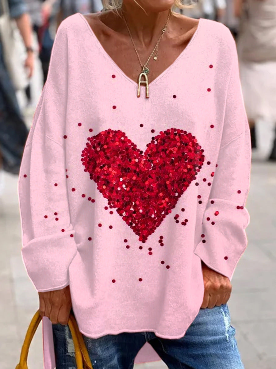 👚 Haut Imprimé Fendu Femme – Décontracté Urbain Grande Taille