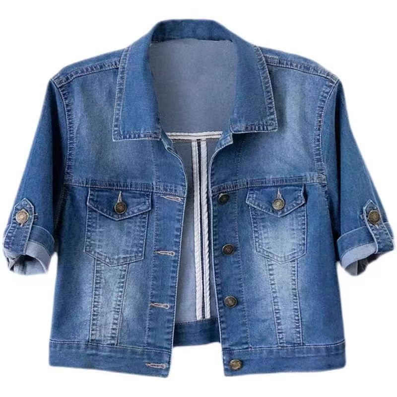 🧥 Veste Jean Ample Femme – Manches Courtes & Look Décontracté | XL-Charmes
