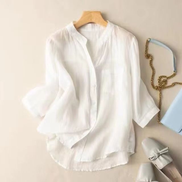 👚 Chemise Été Femme – Style Artistique Rétro & Coton-Lin | XL-Charmes