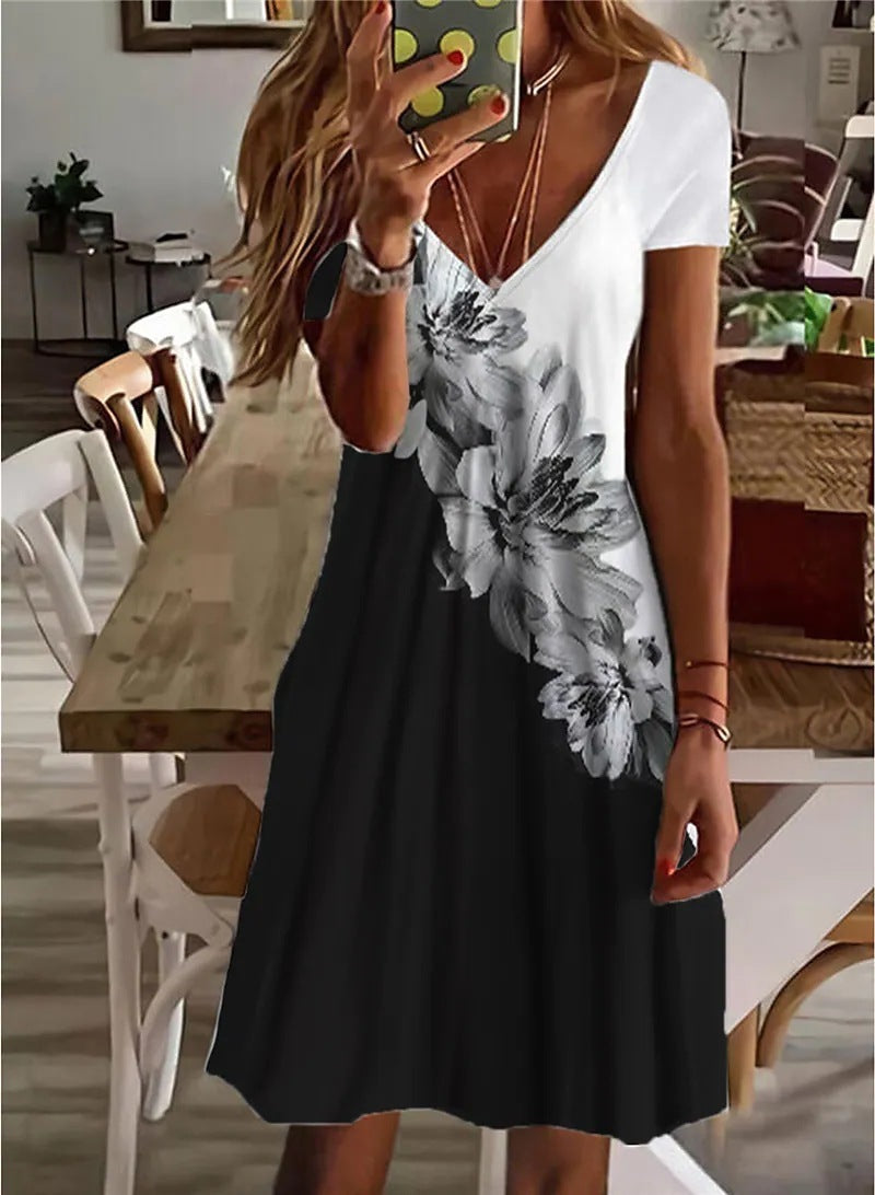 👗 Robe vacances grande taille femme – Col V imprimé chic | XL-Charmes