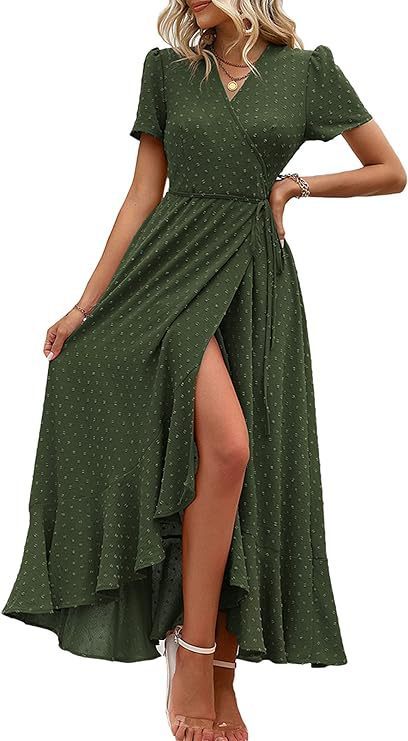 👗 Robe de Plage Plissée à Fente – Été Décontracté Femme | XL-Charmes