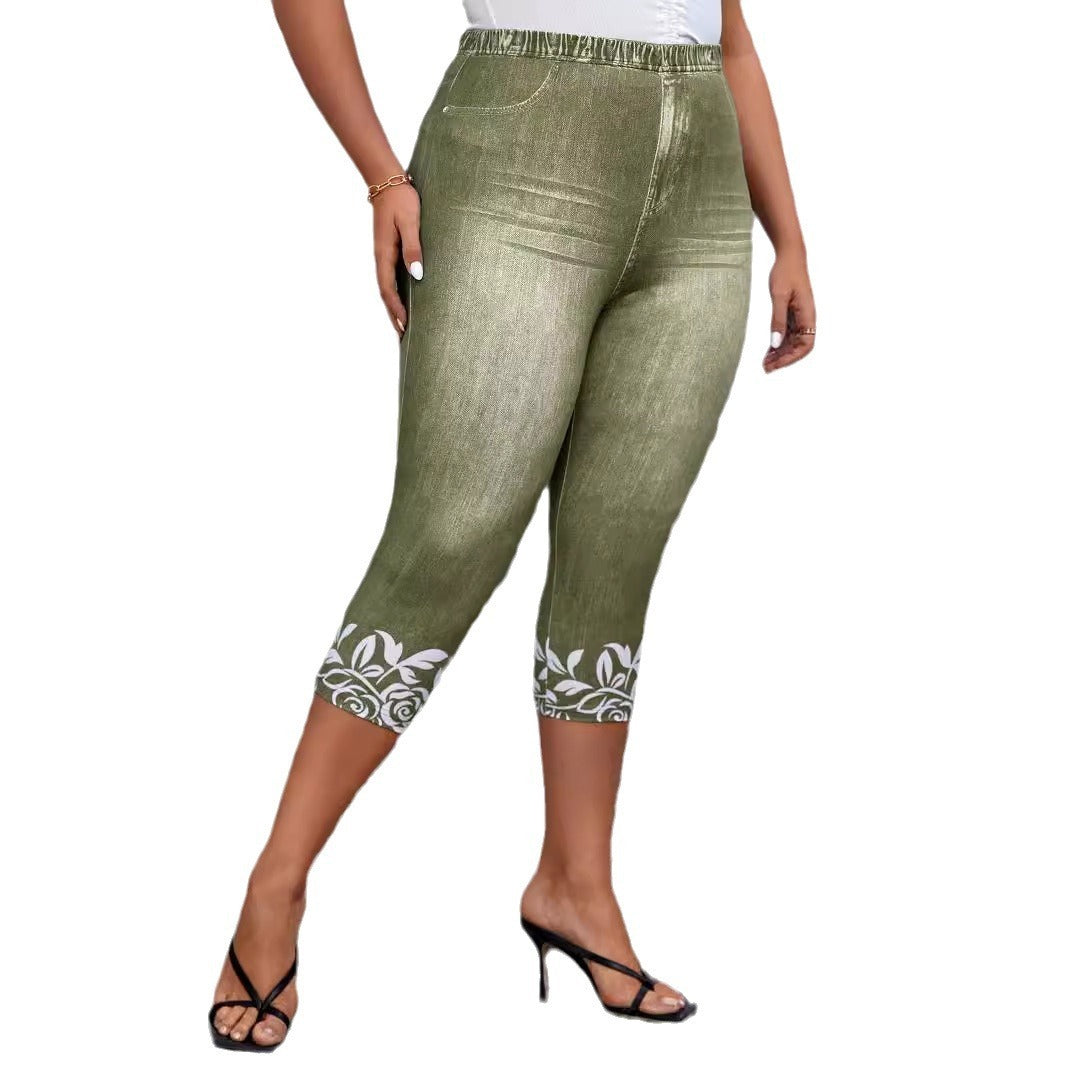 👖 Pantalon Imprimé Ajusté Grande Taille – Confort Léger & Style Été | XL-Charmes