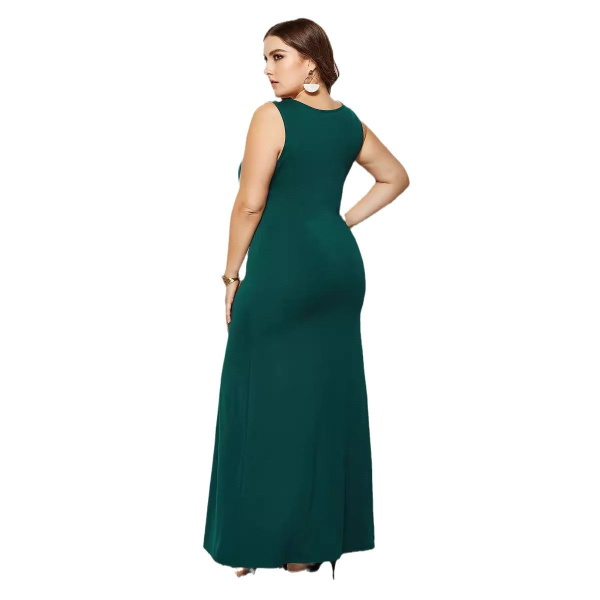 👗 Robe Tricot Grande Taille – Été Chic Col Rond Uni | XL-Charmes
