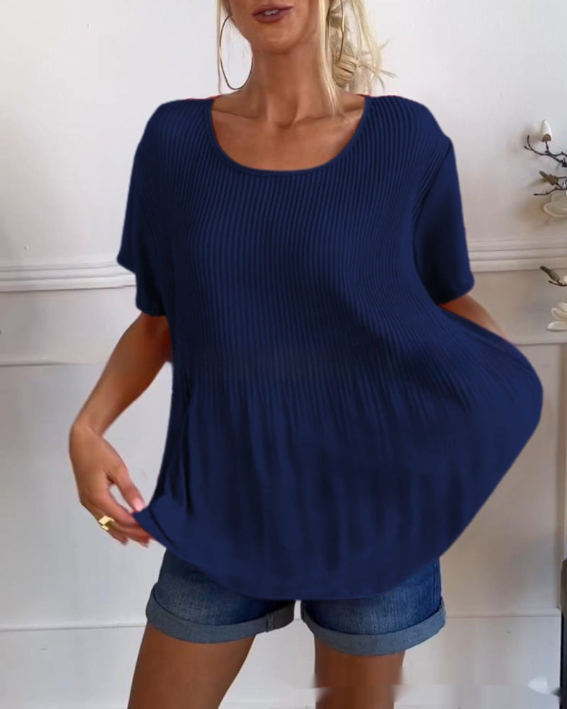 👚 Chemisier Plissé Femme – Style Occidental Jeune & Chic