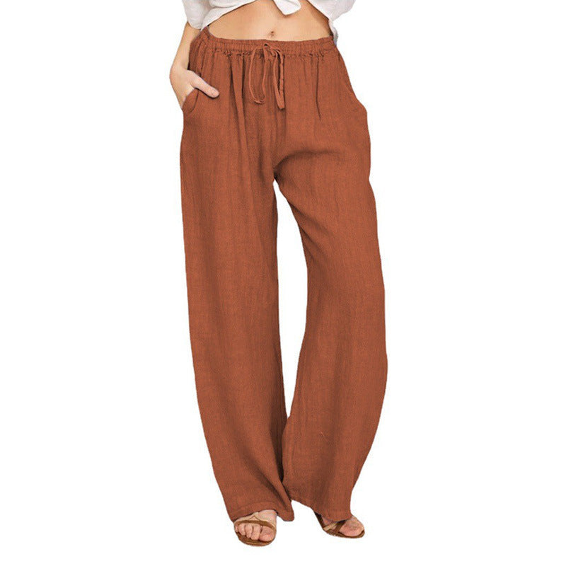 👖 Pantalon Léger Décontracté Femme – Taille Élastique & Cordon | XL-Charmes