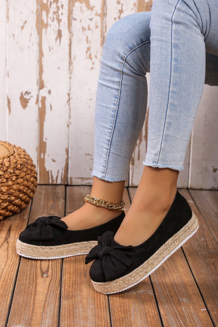 👠 Escarpins à Nœud Femme – Grande Taille Plateforme Casual Élégante
