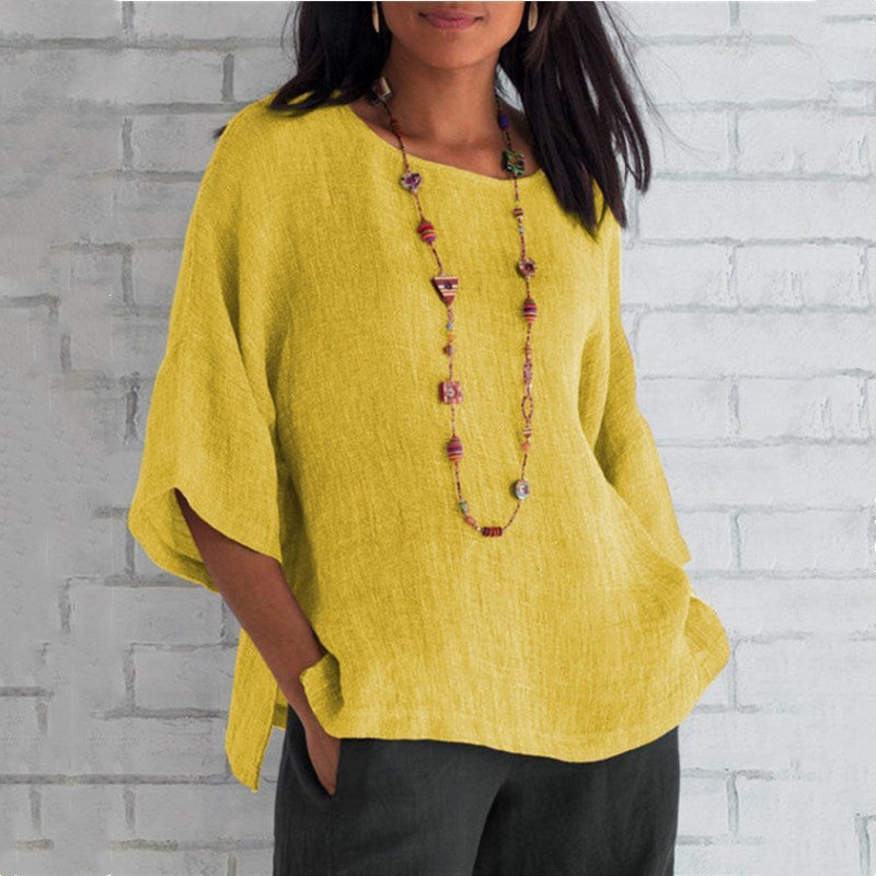 👚 Chemisier Femme Été 2025 – Manches 3/4 Décontracté Chic | XL-Charmes