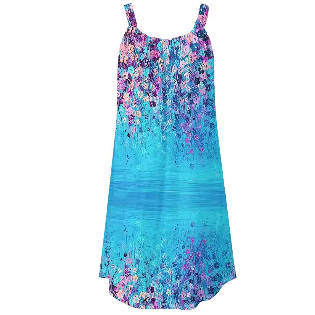 👗 Robe plage grande taille femme – Sans manches imprimée été 2024 | XL-Charmes