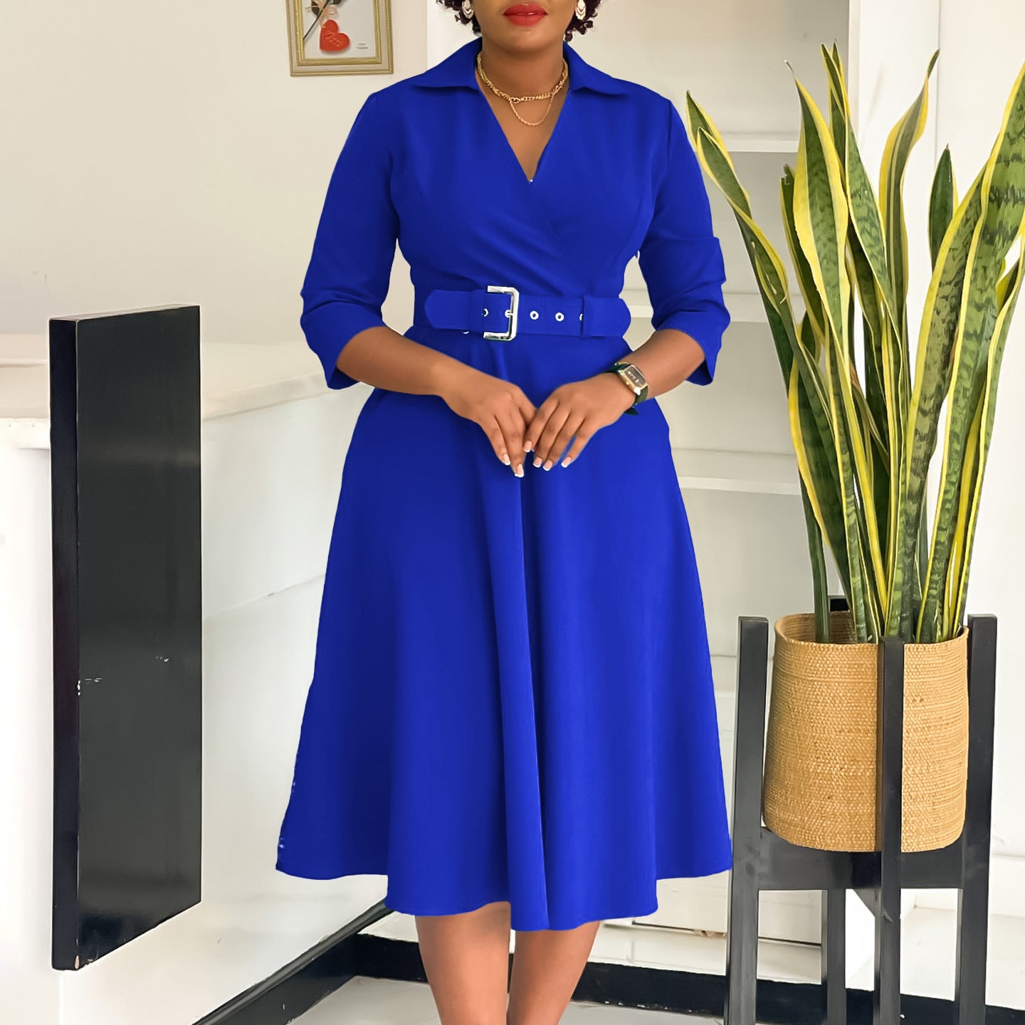 👗 Robe à Revers Chic Femme – Grande Taille & Style Tendance | XL-Charmes