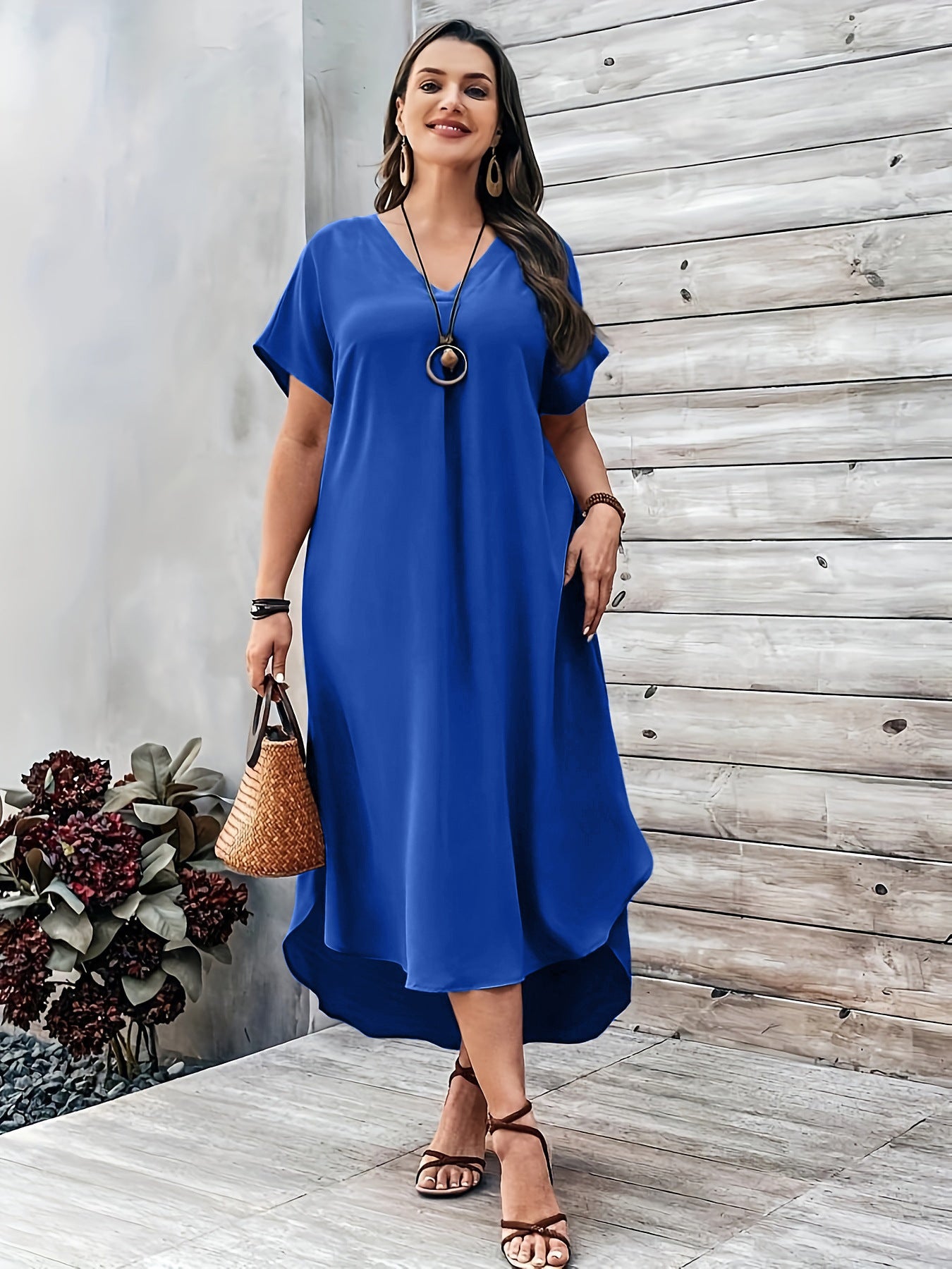 👗 Robe Décontractée Col en V Femme – Élégante & Confortable | XL-Charmes