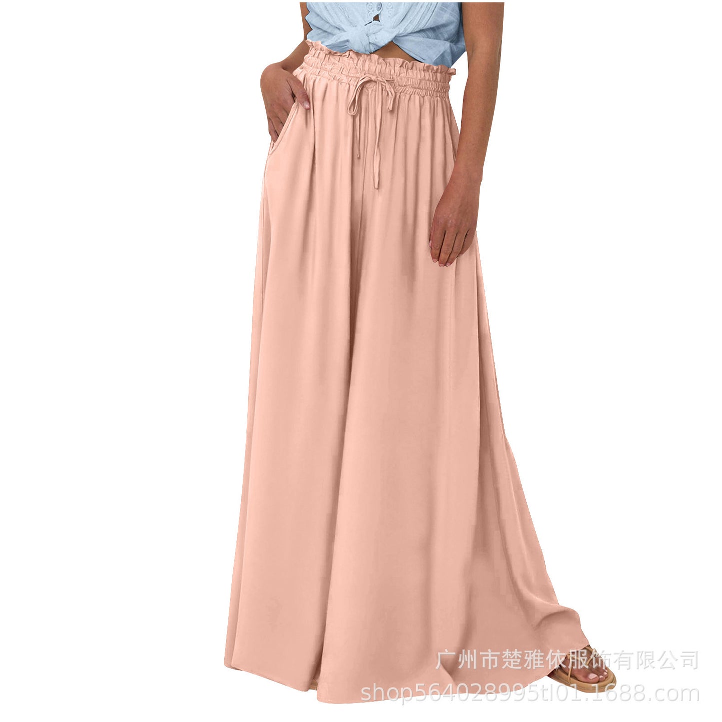👖 Pantalon Large Taille Haute Femme – Décontracté | XL-Charmes