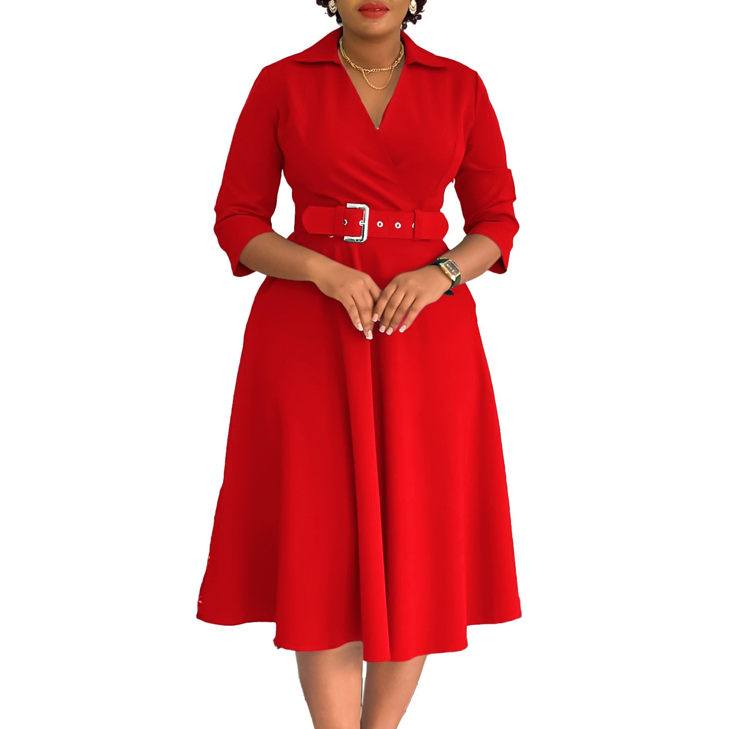 👗 Robe à Revers Chic Femme – Grande Taille & Style Tendance | XL-Charmes