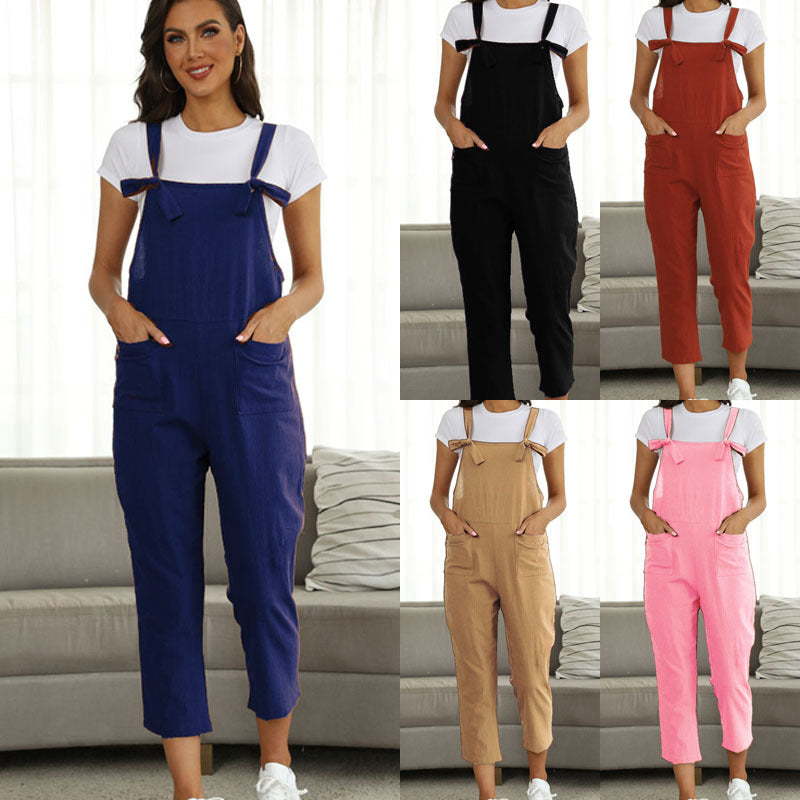🩳 Combinaison Décontractée à Bretelles – Grande Taille Femme