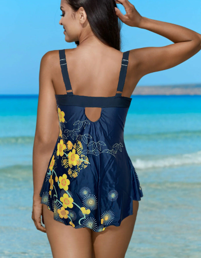 🩱 Maillot Une Pièce Conservateur – Jupe Fendue Grande Taille | XL-Charmes