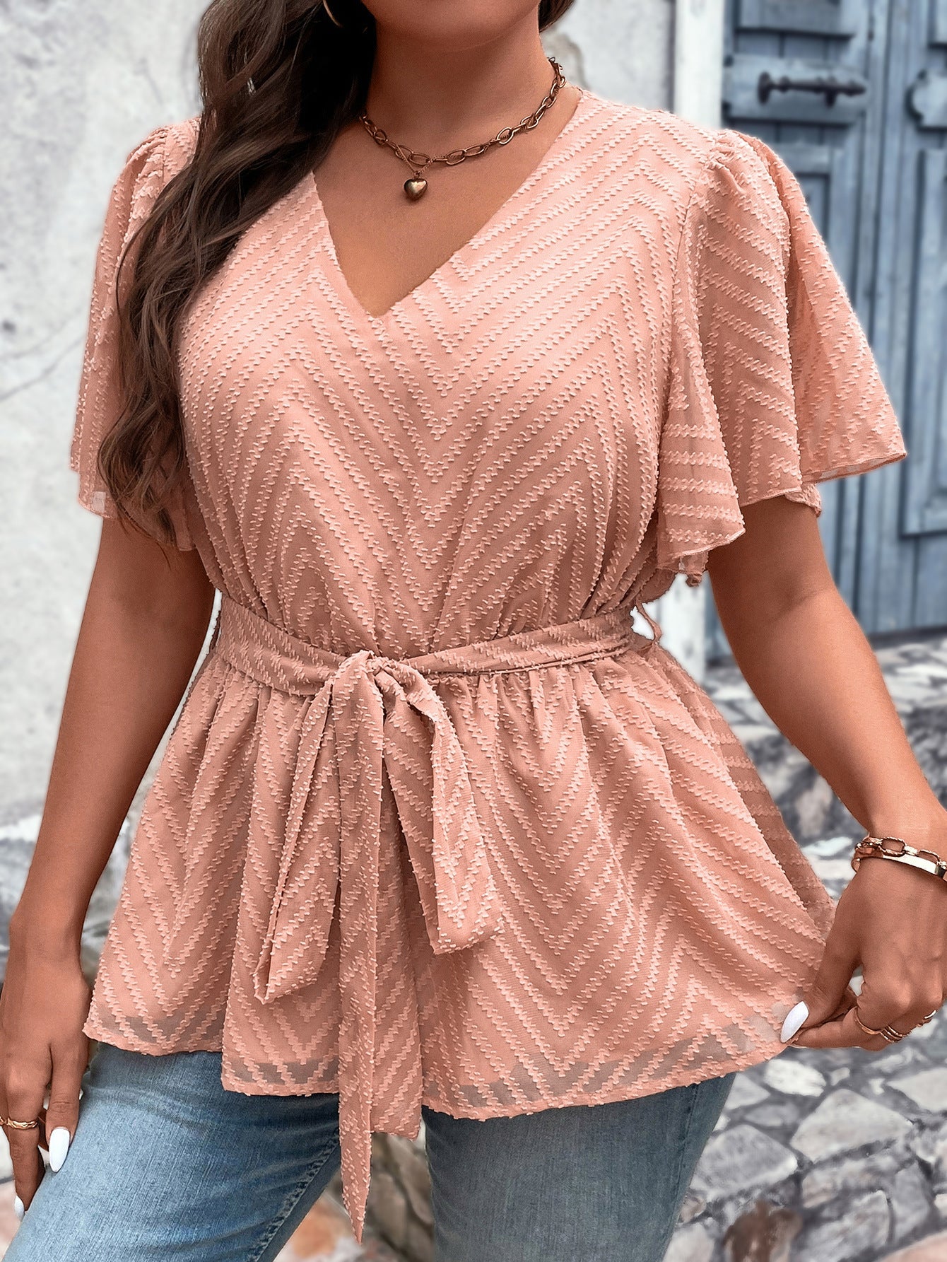👚 Haut grande taille léger col V – Ample & confortable | XL-Charmes