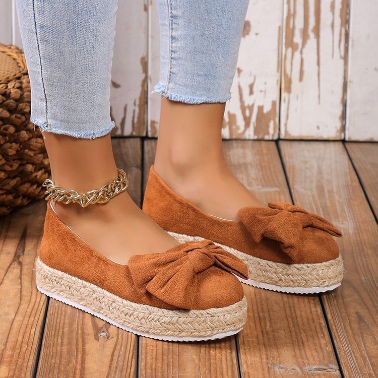 👠 Escarpins à Nœud Femme – Grande Taille Plateforme Casual Élégante