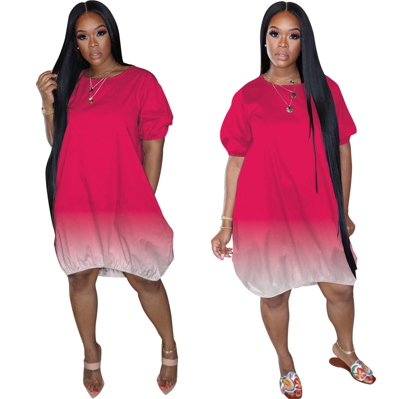 🌈 Robe Dégradée Grande Taille Femme – Fluide & Colorée | XL-Charmes