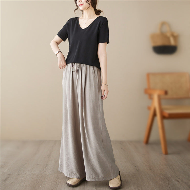 👖 Pantalon Décontracté Jambe Large – Taille Plus & Look Élégant | XL-Charmes