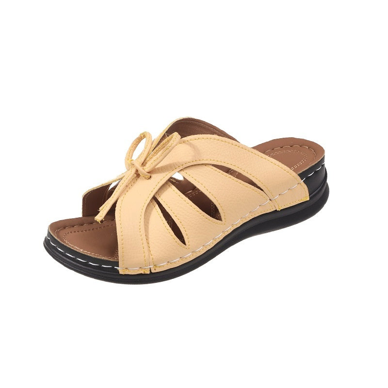 👡 Sandales Compensées à Nœud – Grande Taille & Confort Décontracté | XL-Charmes