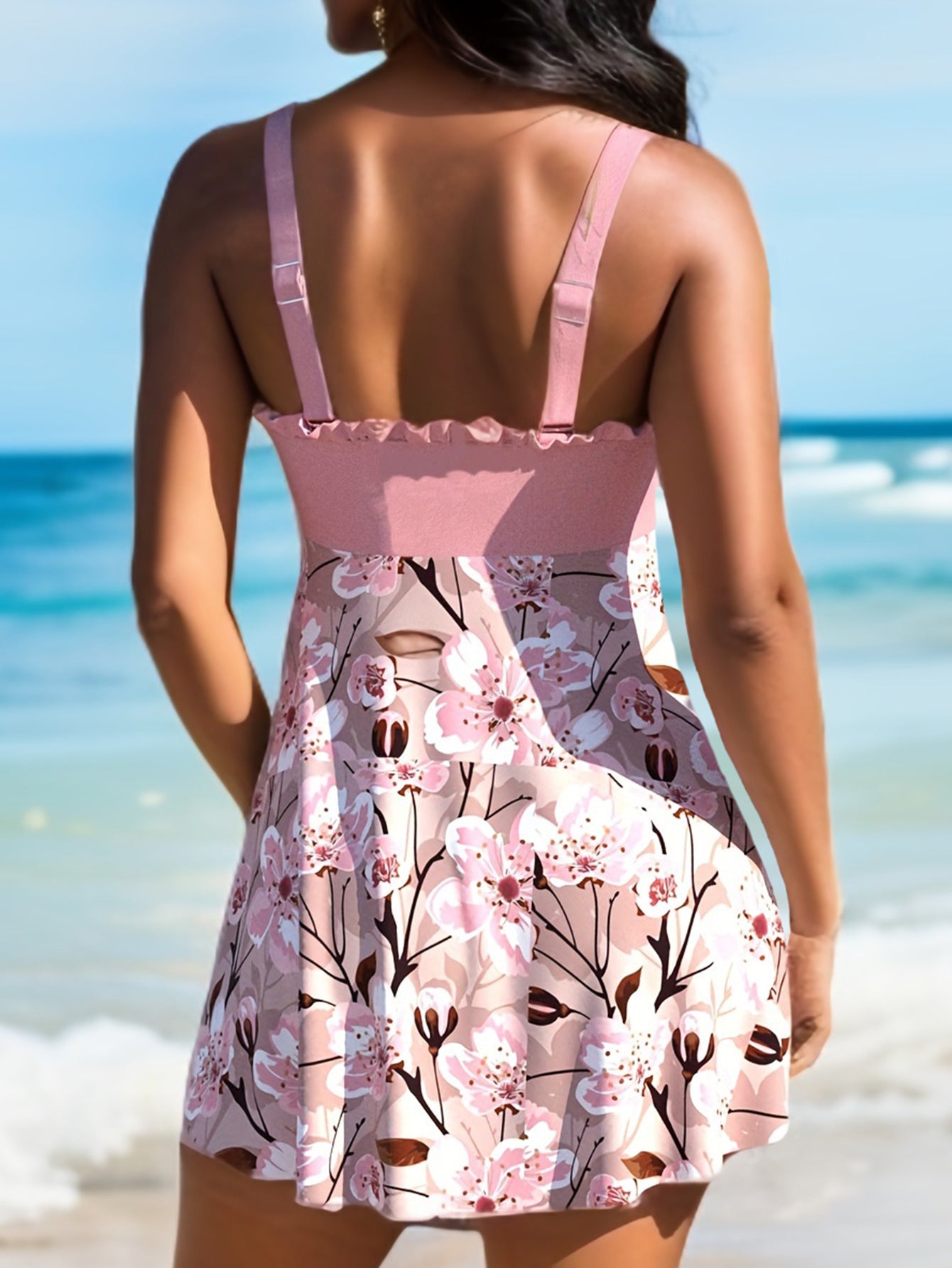 👙 Maillot Dos Nu Imprimé Femme – Grande Taille Élégante & Sexy
