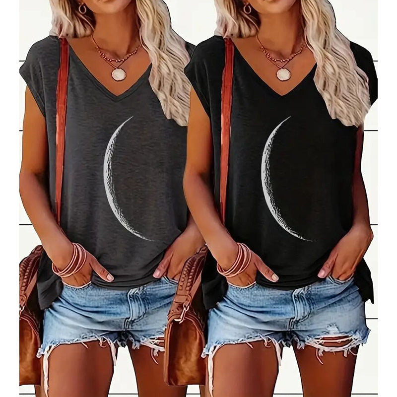 👕 Lot de 2 T-shirts Graphiques Femme – Imprimés Amusants & Décontractés | XL-Charmes