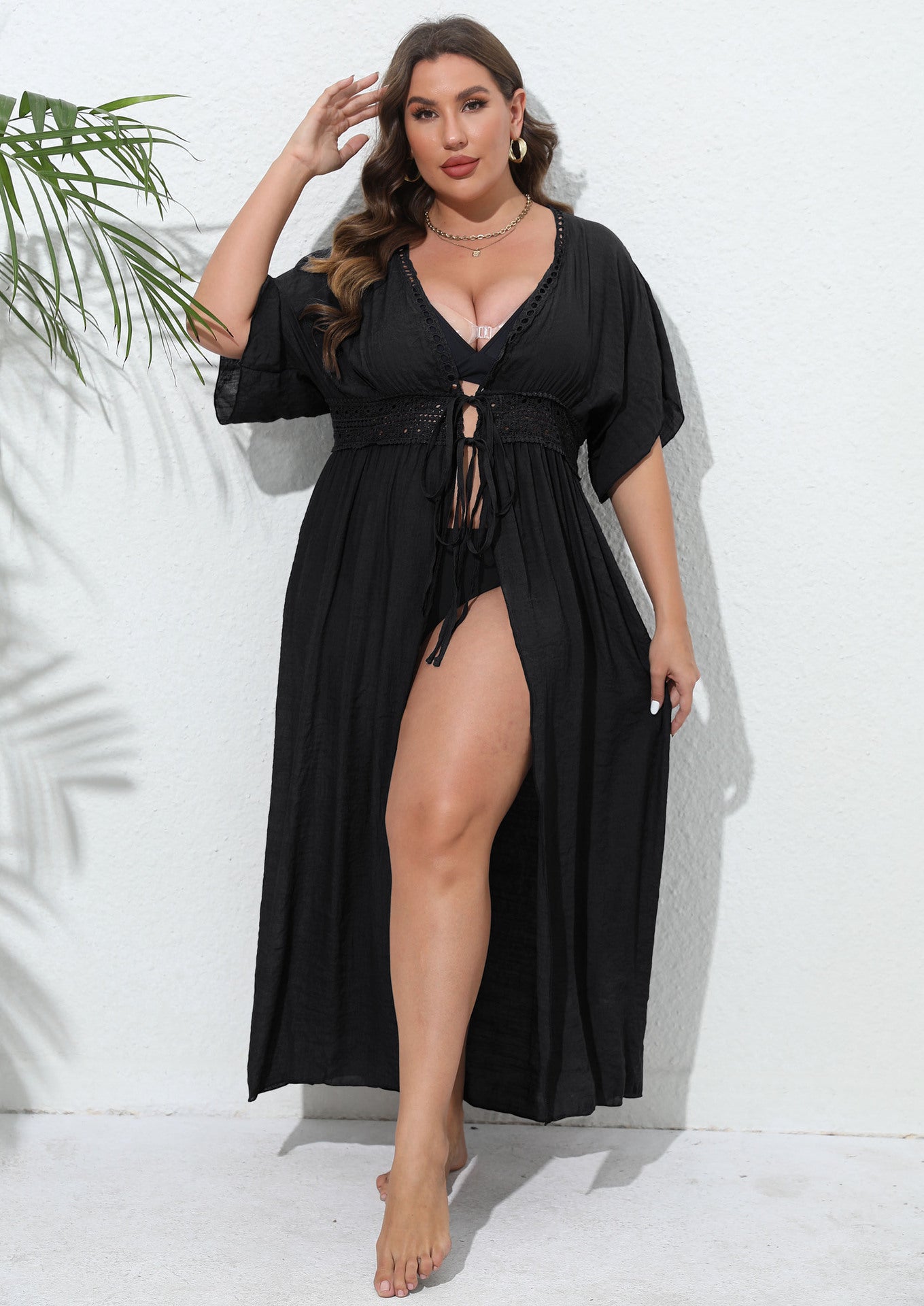 🌞 Cardigan Plage Femme – Bretelles, Dentelle & Protection Solaire | XL-Charmes