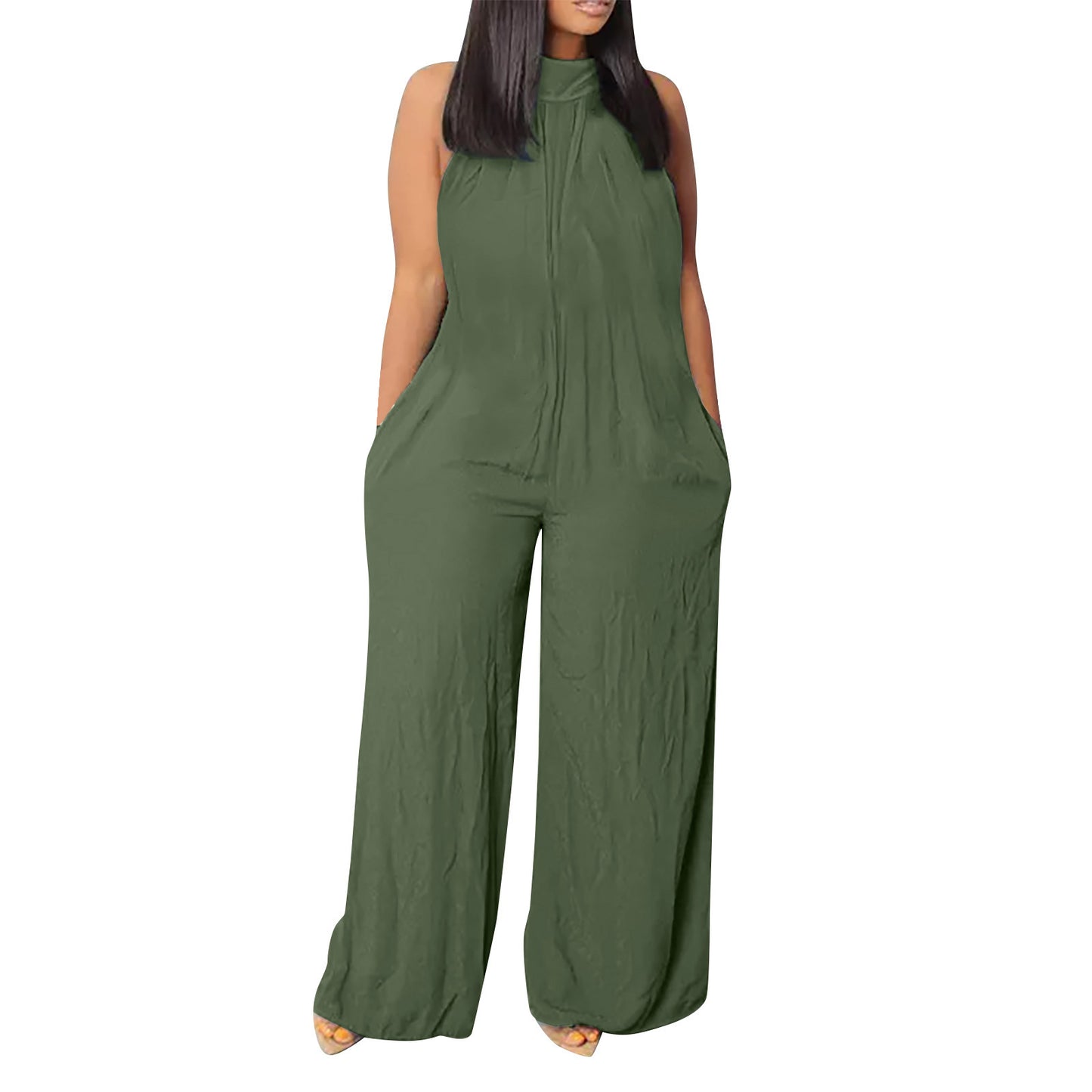 🌞 Combinaison Ample Sans Manches Femme – Jambes Larges & Style Décontracté | XL-Charmes