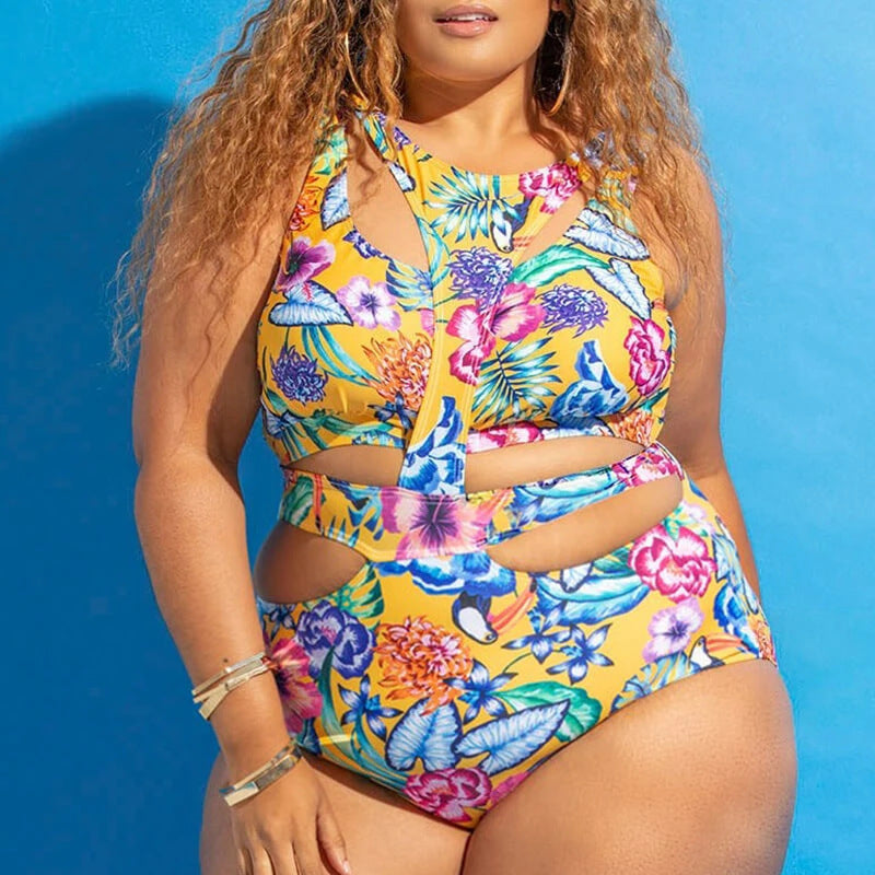 👙 Maillot de Bain Bikini Grande Taille – Imprimé Ethnique | XL-Charmes