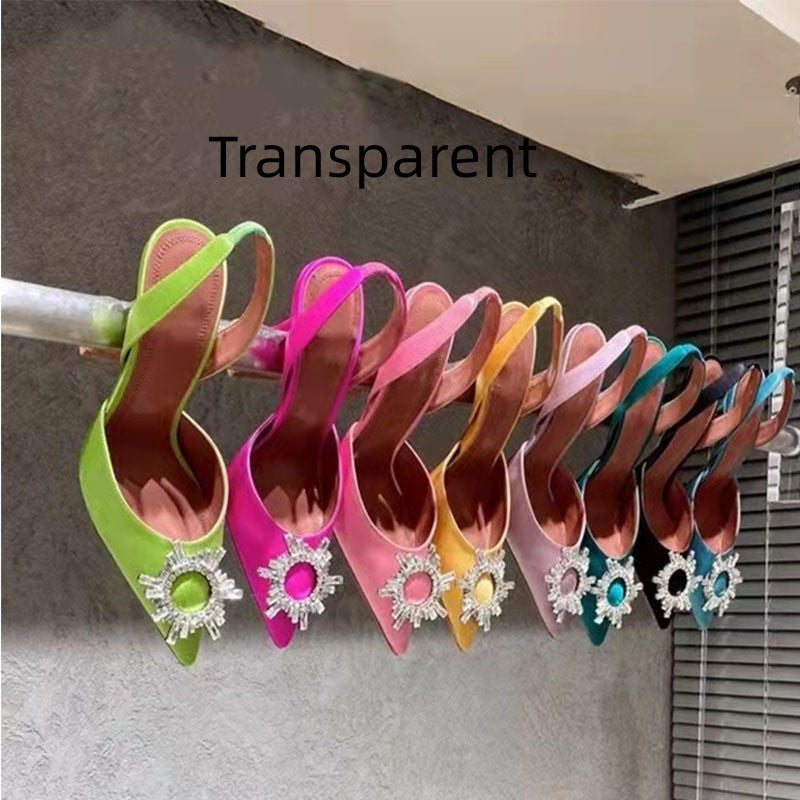 👠 Chaussures Baotou Rosées – Talons & Boucle Strass Grande Taille