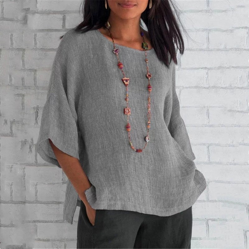 👚 Chemisier Femme Été 2025 – Manches 3/4 Décontracté Chic | XL-Charmes