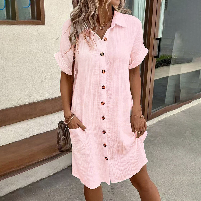 👗 Robe Chemise Décontractée Été Femme – Col Boutonné | XL-Charmes