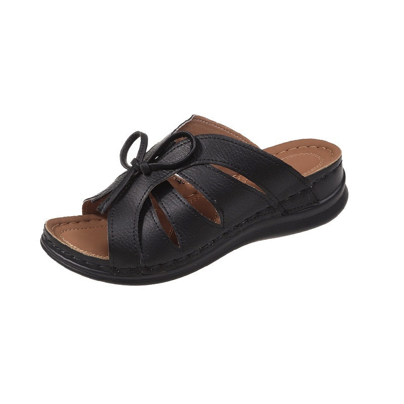 👡 Sandales Compensées à Nœud – Grande Taille & Confort Décontracté | XL-Charmes