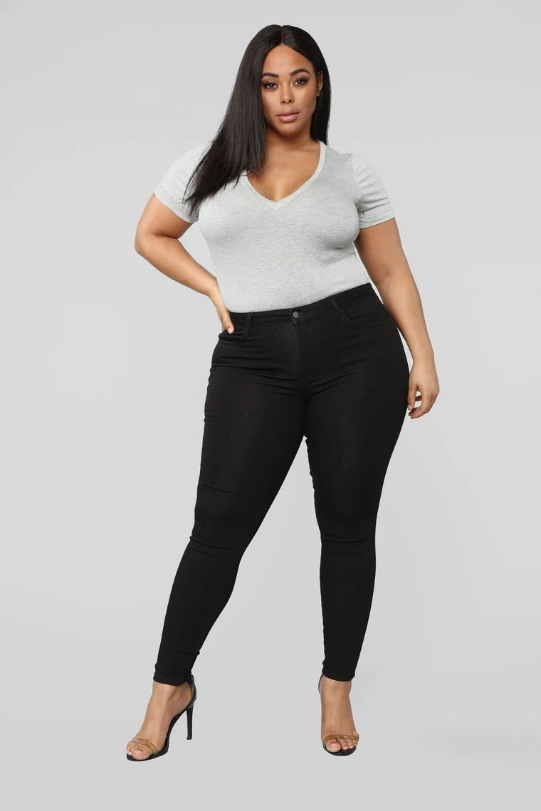 👖 Pantalon Crayon Denim Stretch – Grande Taille Femme | XL-Charmes