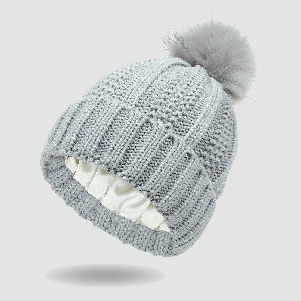 🧶 Bonnet Satin Tricoté Femme – Chaud & Confort Élastique | XL-Charmes