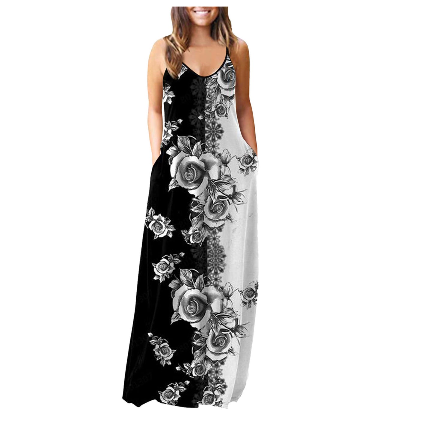 👗 Robe Longue Imprimée Femme – Décontractée & Grande Taille Été 2024