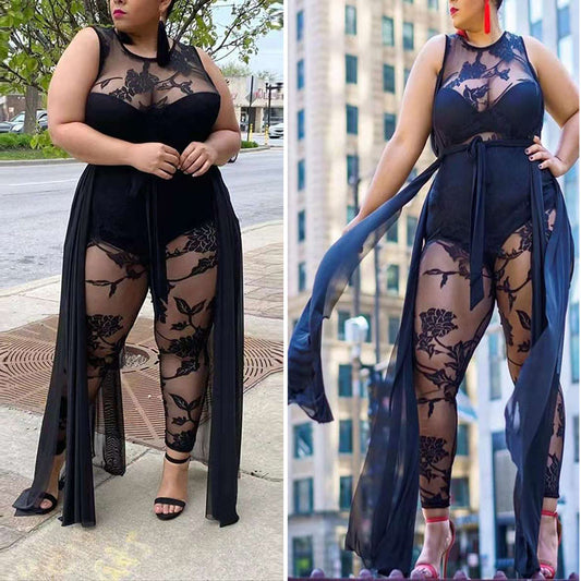 💃 Combinaison grande taille floquée femme – Chic & confortable | XL-Charmes