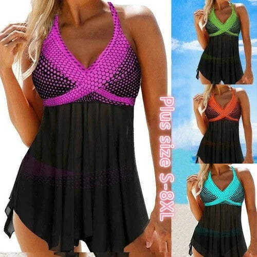 👙 Maillot Tulle à Pois Femme – Grande Taille Gainant & Élégant