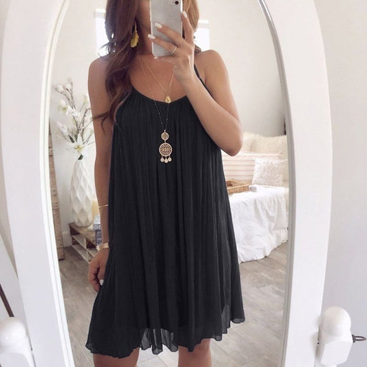 👗 Mini-Robe Gilet Femme – Mousseline Légère Grande Taille Été 2024