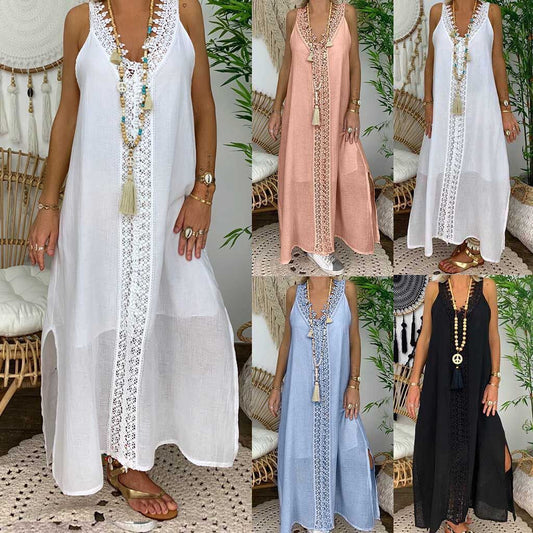 👗 Robe Sans Manches Femme – Grande Taille & Dentelle Élégante