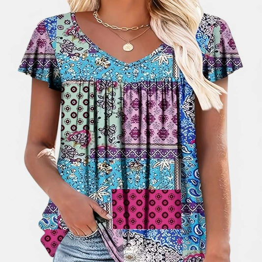 👚 T-shirt Sans Manches Fleuri – Haut d'Été Femme Grande Taille
