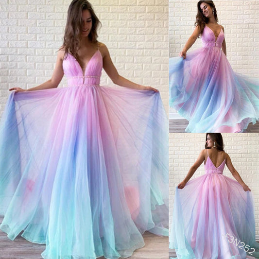 🌸 Robe Longue Dégradée à Bretelles – Sexy & Florale | XL-Charmes